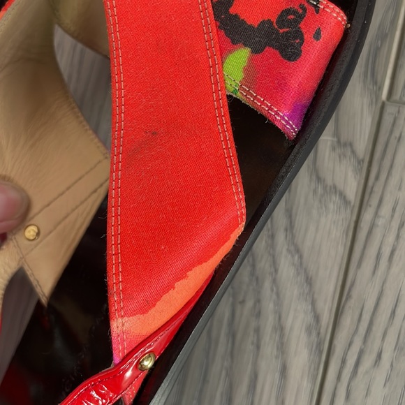 BALENCIAGA Neon Floral Ankle Strap Flat Sandals size 39 1/2 - US 8.5 - Picture 2 of 4